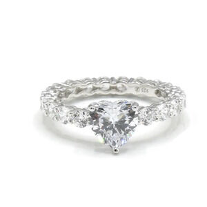 Heart Ring with Cubic Zirconia Elegant & Sparkling Jewelry for Women Size 7